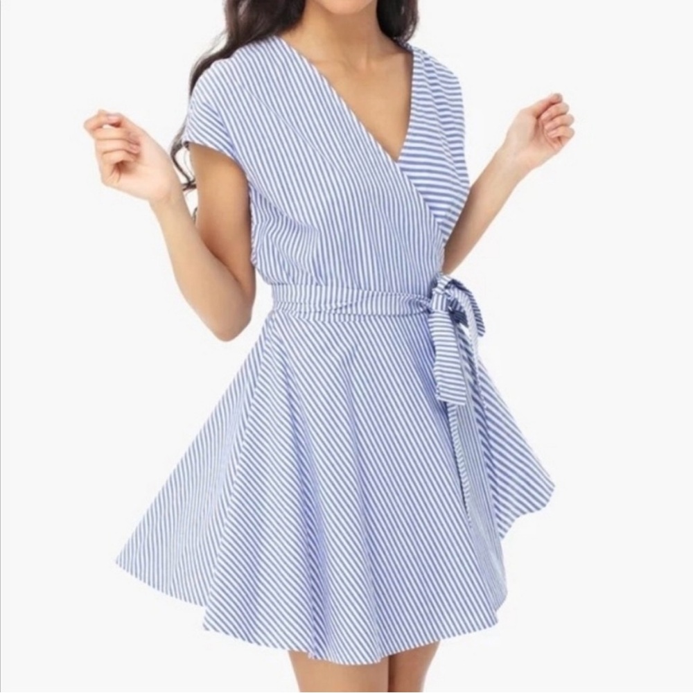NEW Vineyard Vines Grier striped mixed wrap dress - Picture 8 of 10